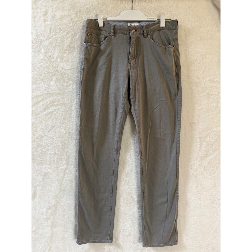 Peter Millar Mens 32 Five Pocket Pants Straight Leg Grey Brown Casual Trousers